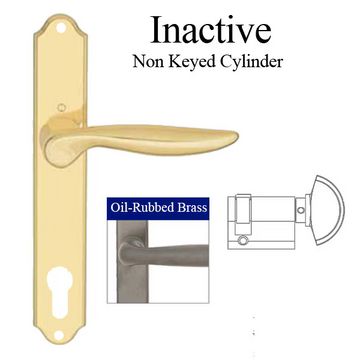 HOPPE INACTIVE HANDLE SET, TORONTO M1020/374N, NON KEYED WITH THUMB-TURN - OIL RUBBED BRASS , 2134395